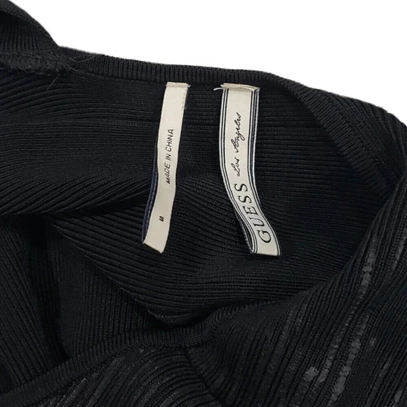 Guess Black Kimberly Bandage Foil Accent Mini Dress S - Picture 5 of 5